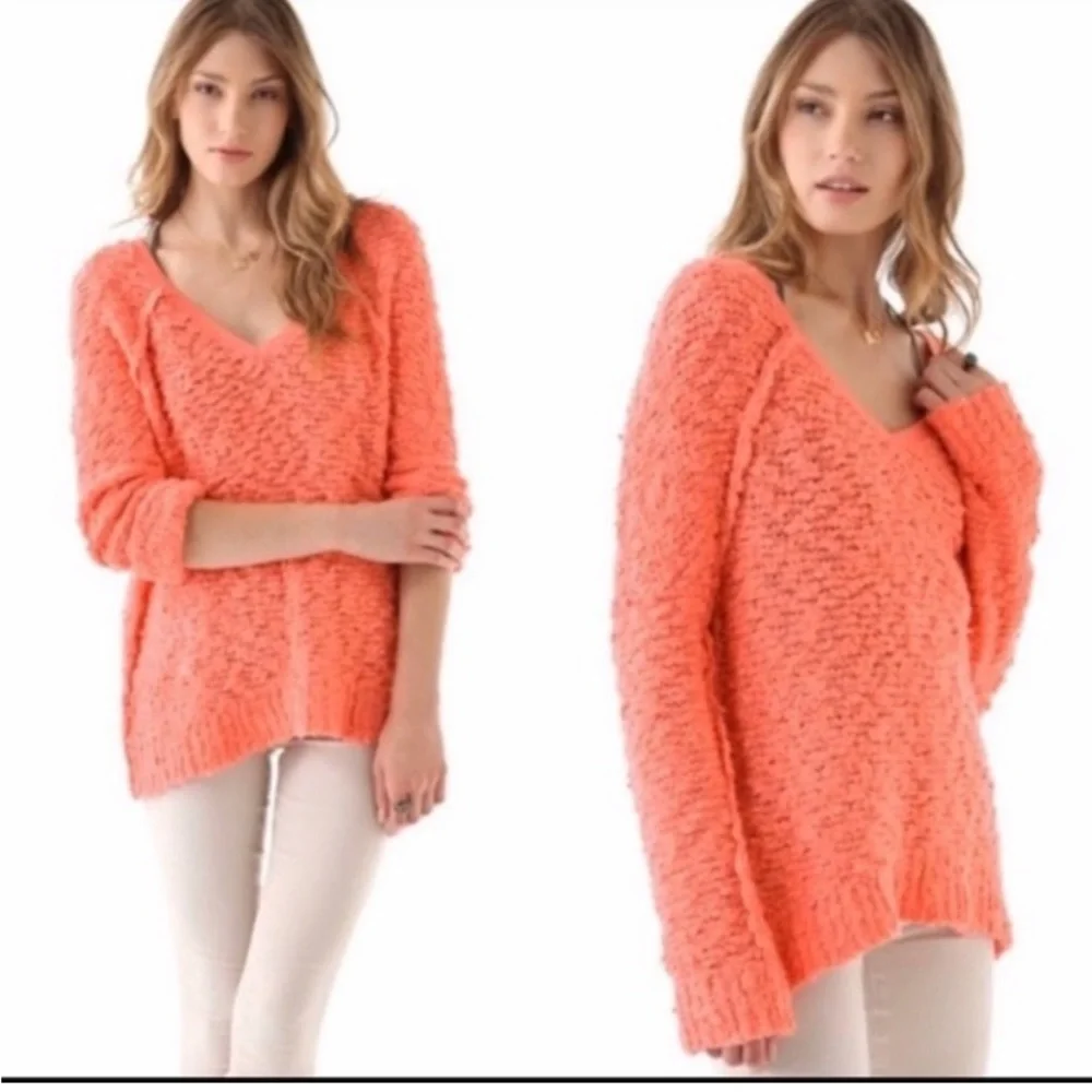 Free People Songbird chunky pullover popcorn boucle’ sweater‎ S